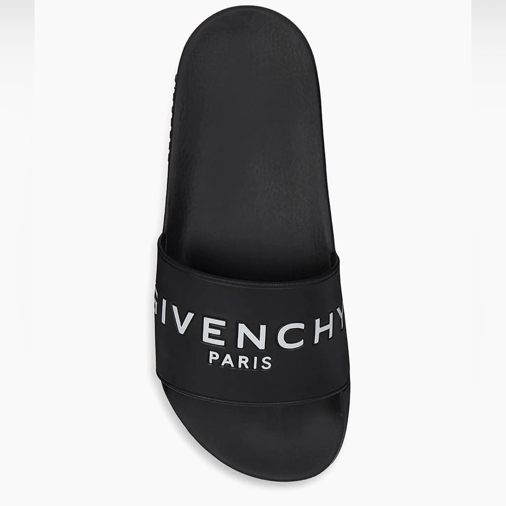 NWT Givenchy Black Logo Slides Women US 8 EU 38